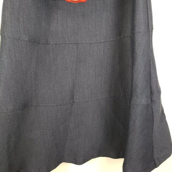 Jones Studio Cap Sleeve Swing Dress Navy Blue Woven Burlap A-Line Retro Size 4 - Picture 10 of 10
